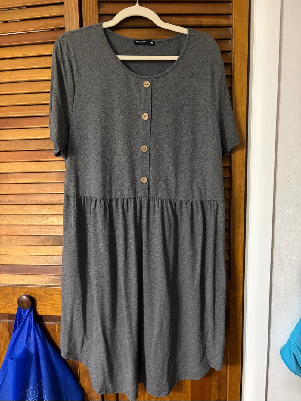Casual Button-Front Gray Women’s Dress